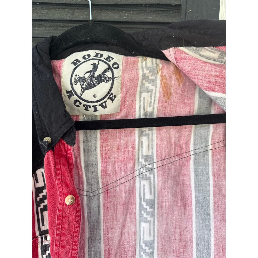 1990s Rodeo Active Long Sleeve Aztec Button Down - Picture 3 of 4